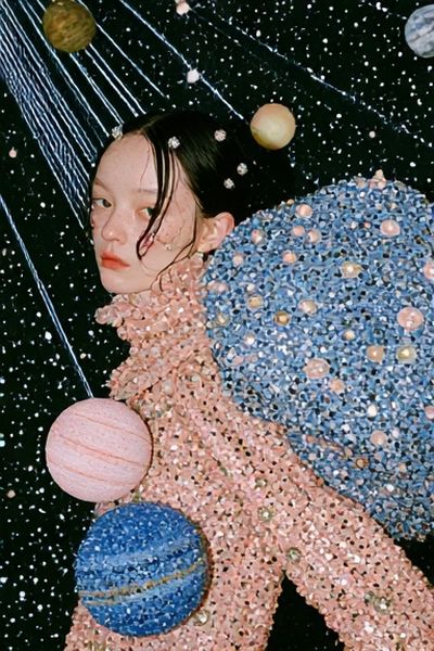 Celestial Portrait Illustration Poster. poster
