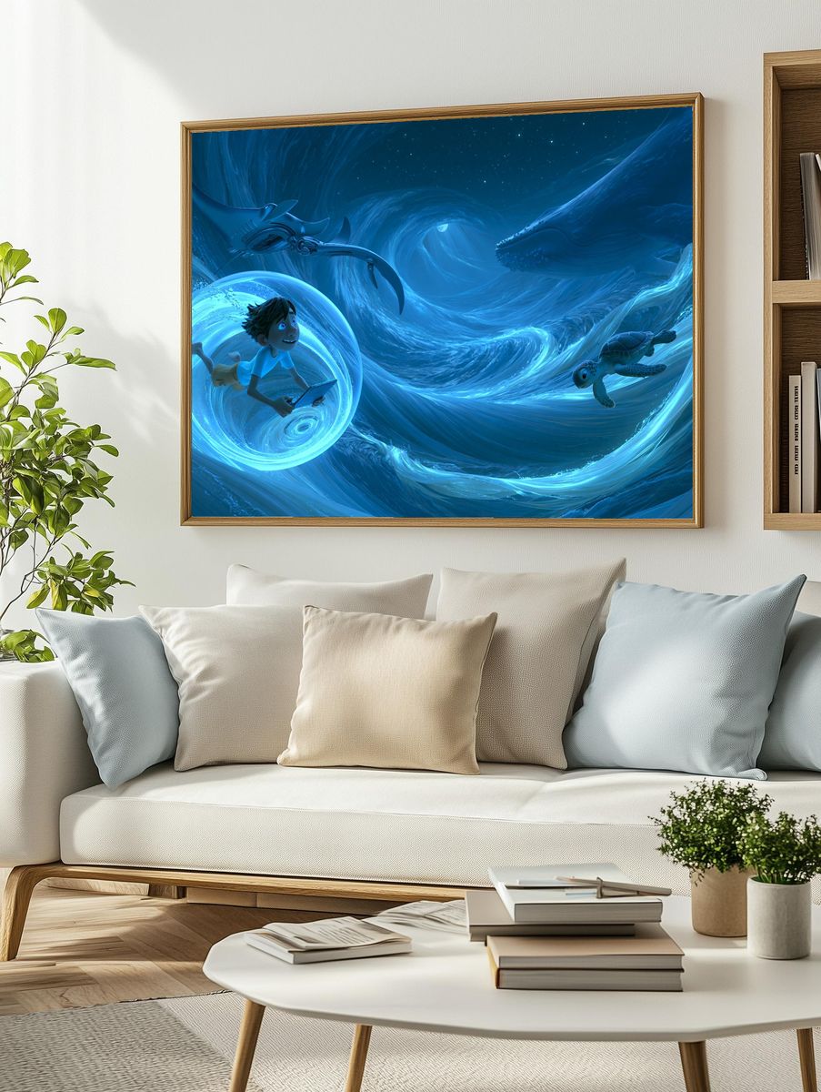 Ocean Dream Adventure Illustration Poster. — room view 2