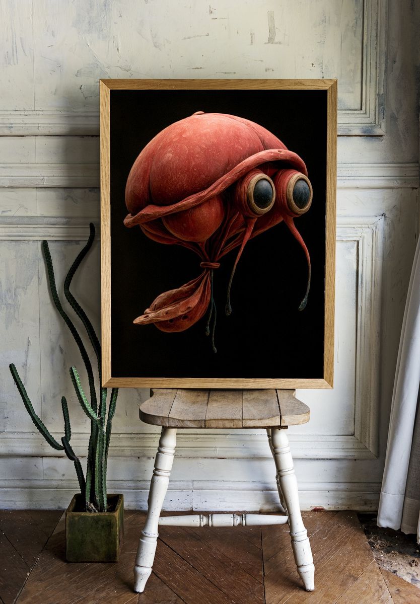 Surreal Insect Sculpture Print. room preview