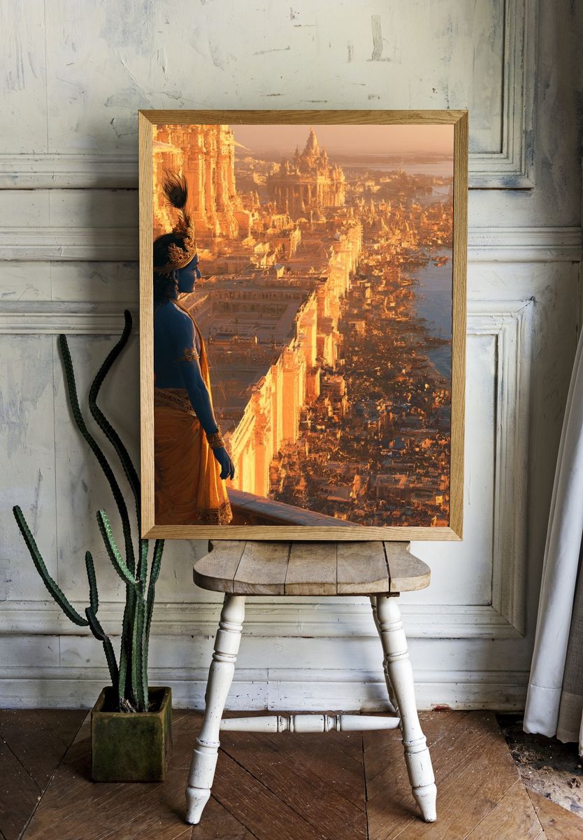 Mythic Cityscape Illustration Poster. room preview