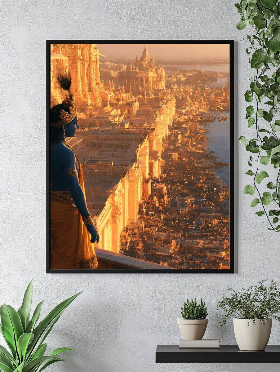 Mythic Cityscape Illustration Poster. — room view 4