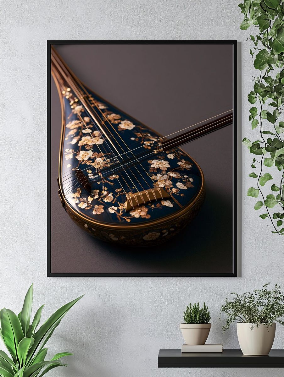 Decorative String Instrument Print. — room view 4