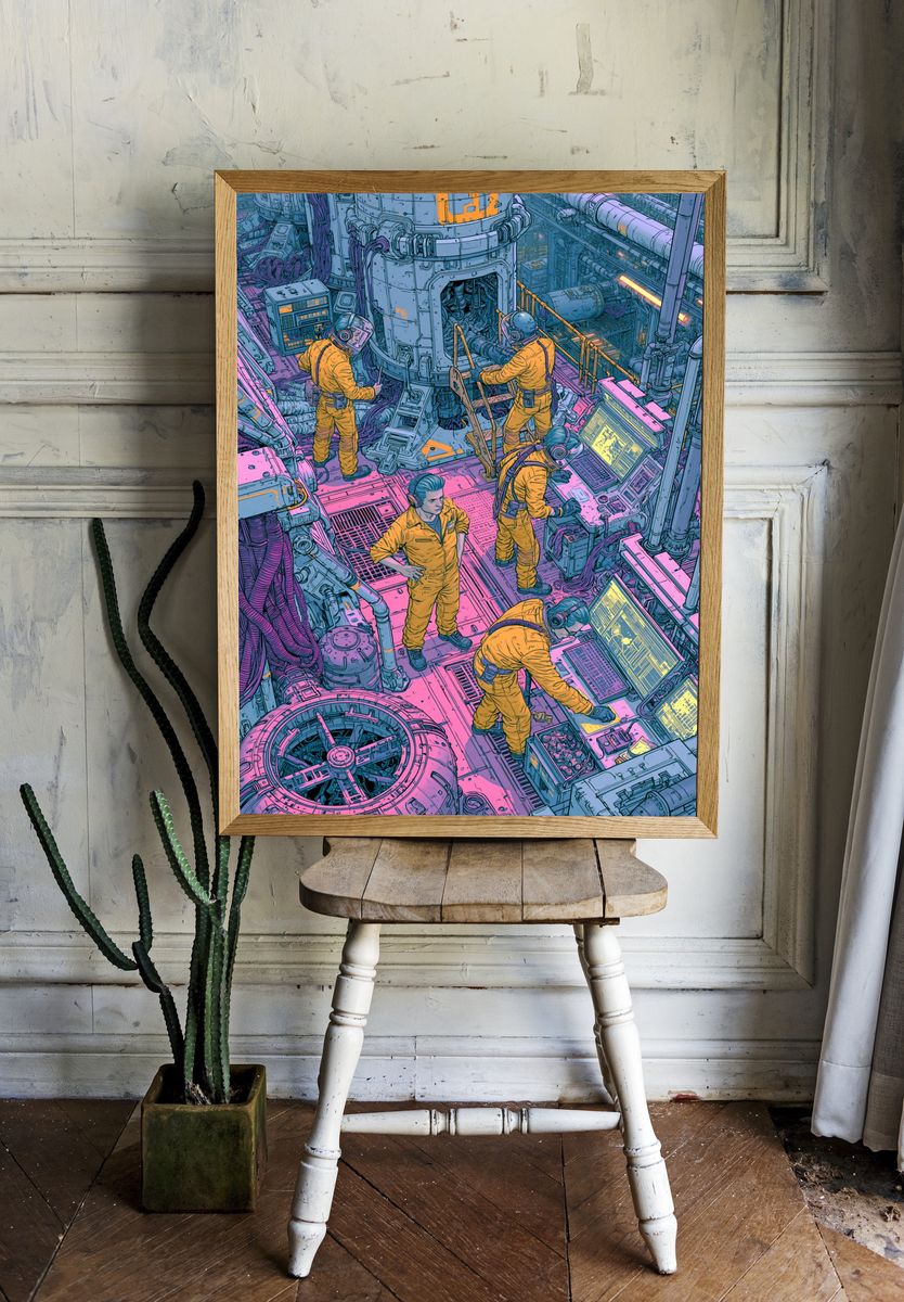 Space Station Crew Digital Art Poster. room preview