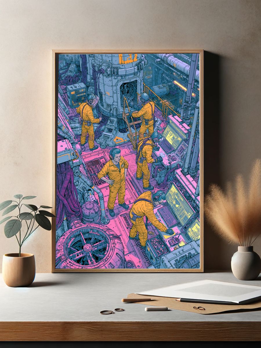 Space Station Crew Digital Art Poster. — room view 2