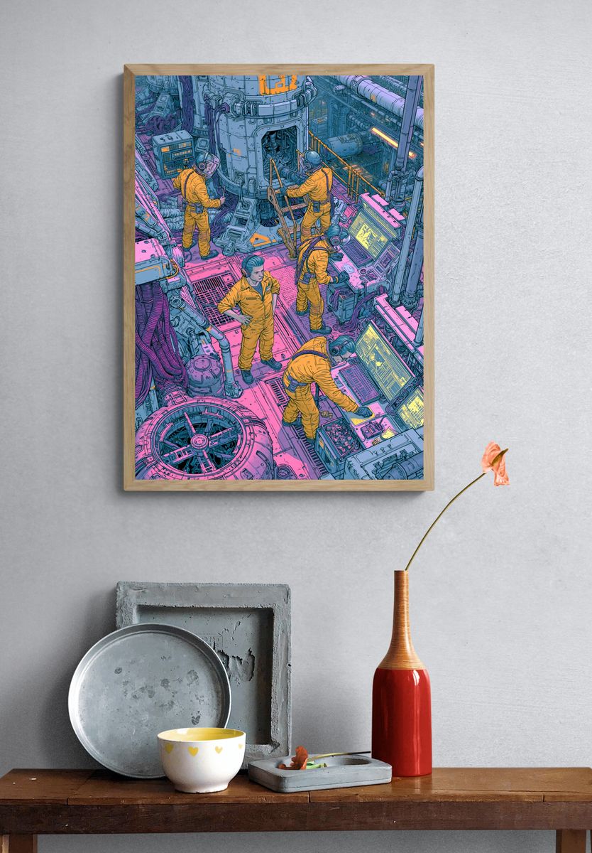 Space Station Crew Digital Art Poster. — room view 3