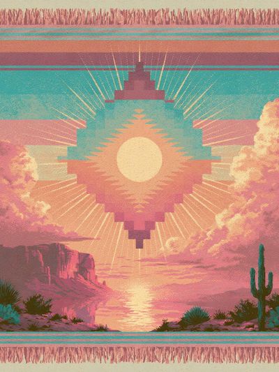 Desert Sunset Geometric Print.