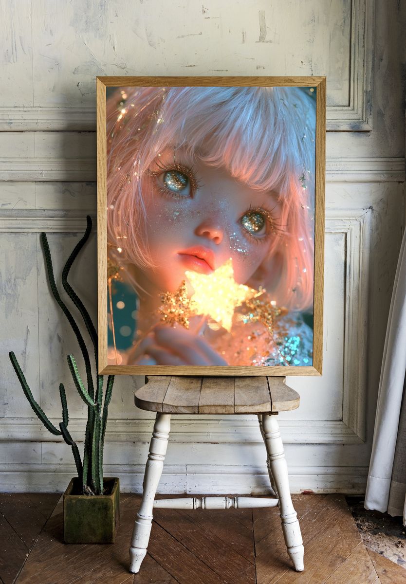 Celestial Doll Portrait Print. — room view 1