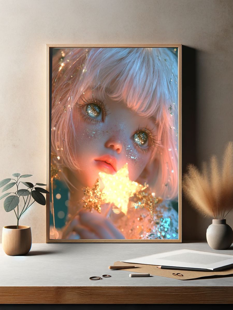 Celestial Doll Portrait Print. — room view 2