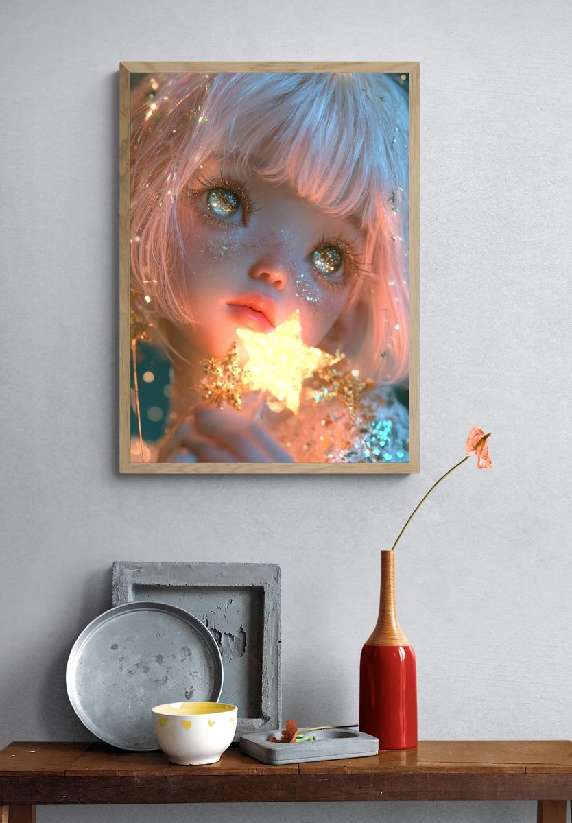 Celestial Doll Portrait Print. — room view 3