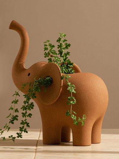 Terracotta Elephant Sculpture Print. poster print