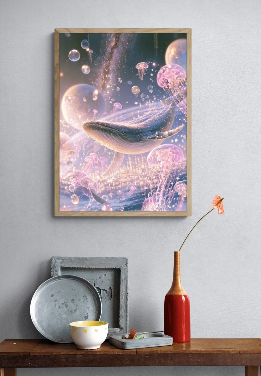 Celestial Whale Dreamscape Poster. — room view 3