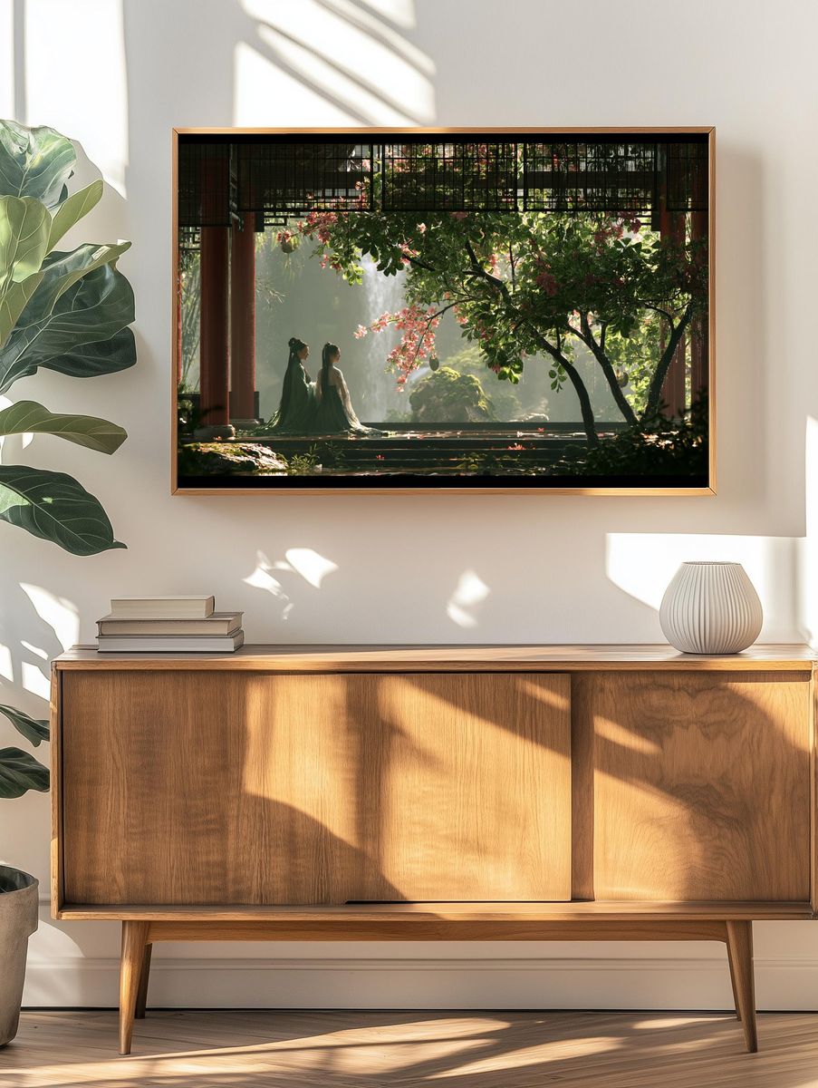 Serene Garden Temple Print. — room view 3