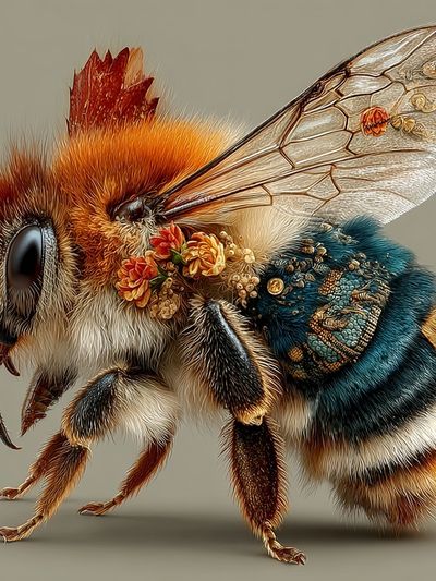 Decorative Bee Illustration Poster. poster
