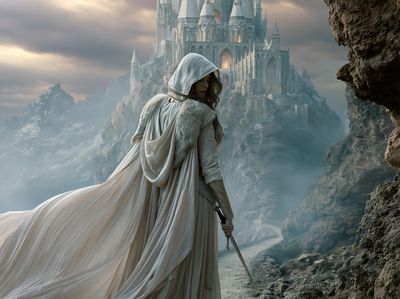 Mystic Castle Guardian Illustration Poster. poster print