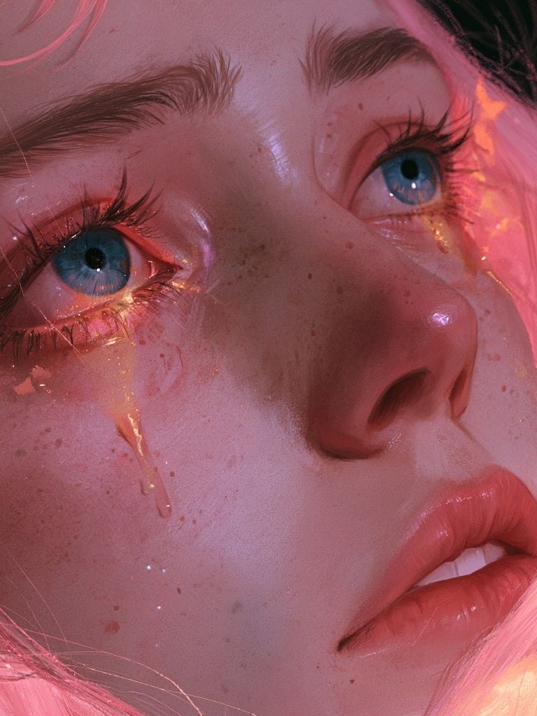 Dreamy Neon Portrait Poster. poster — illustration art