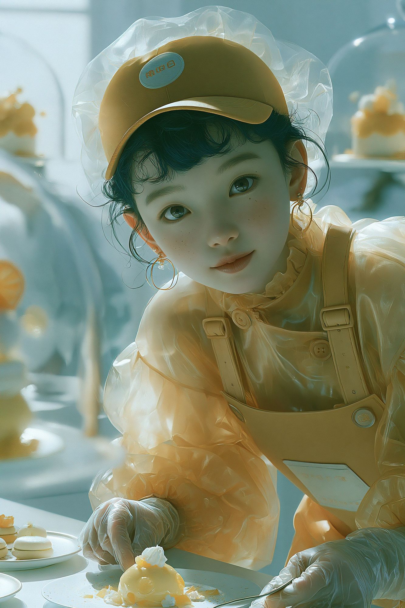 Pastel Pastry Girl Illustration Poster. poster detail