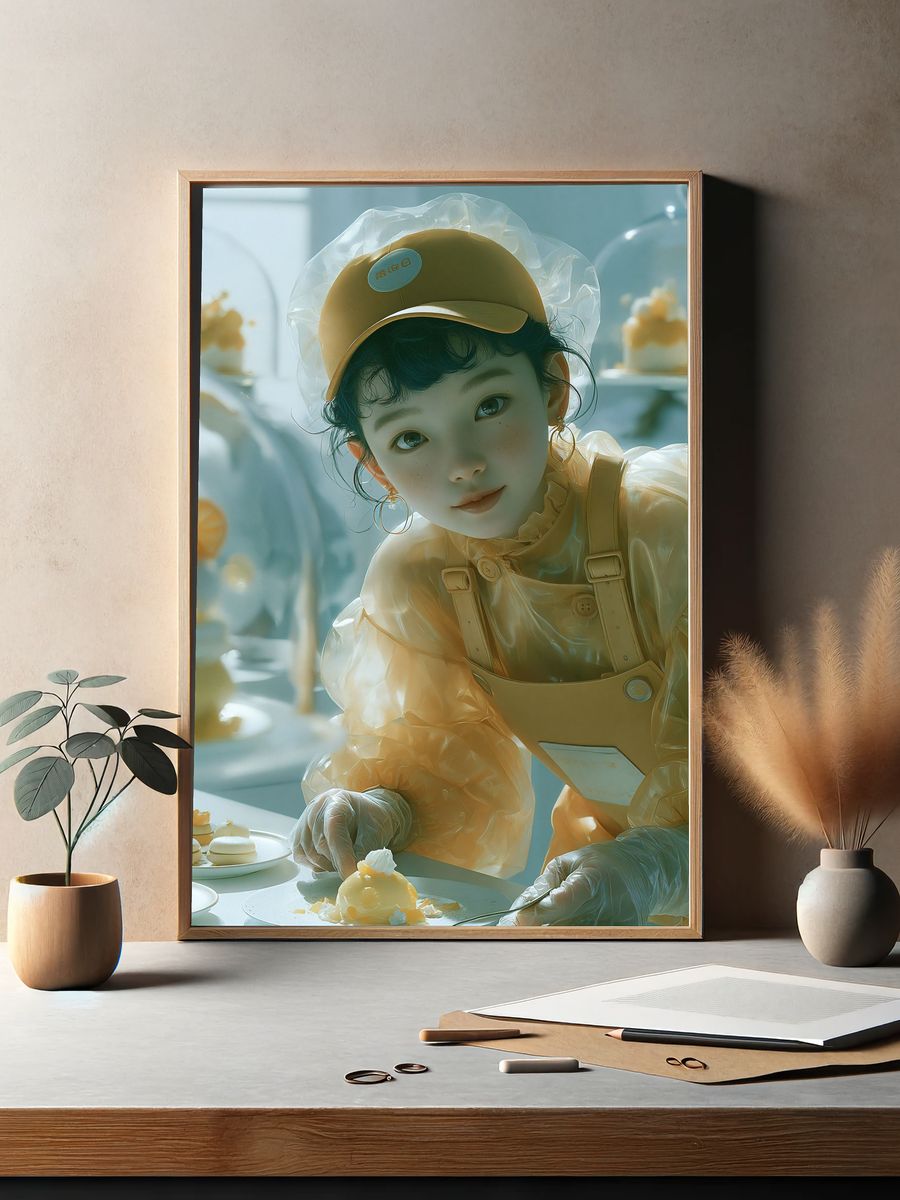Pastel Pastry Girl Illustration Poster. — room view 2