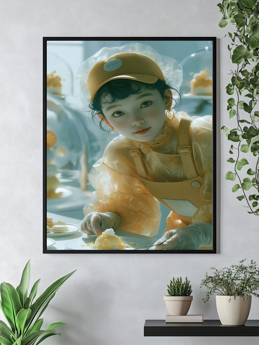 Pastel Pastry Girl Illustration Poster. — room view 4