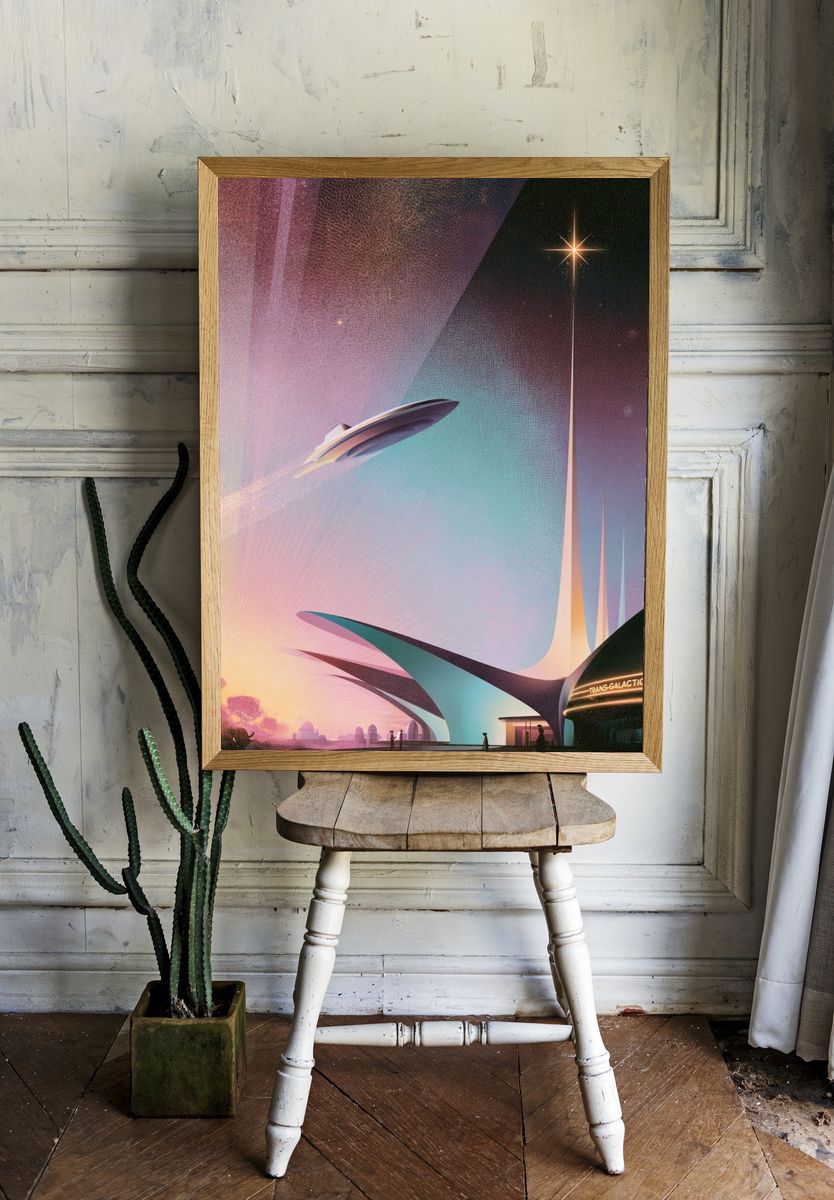 Trans-Galactic Airways Sci-Fi Poster. — room view 1