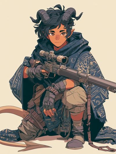 Horned Archer Character Illustration Poster. poster