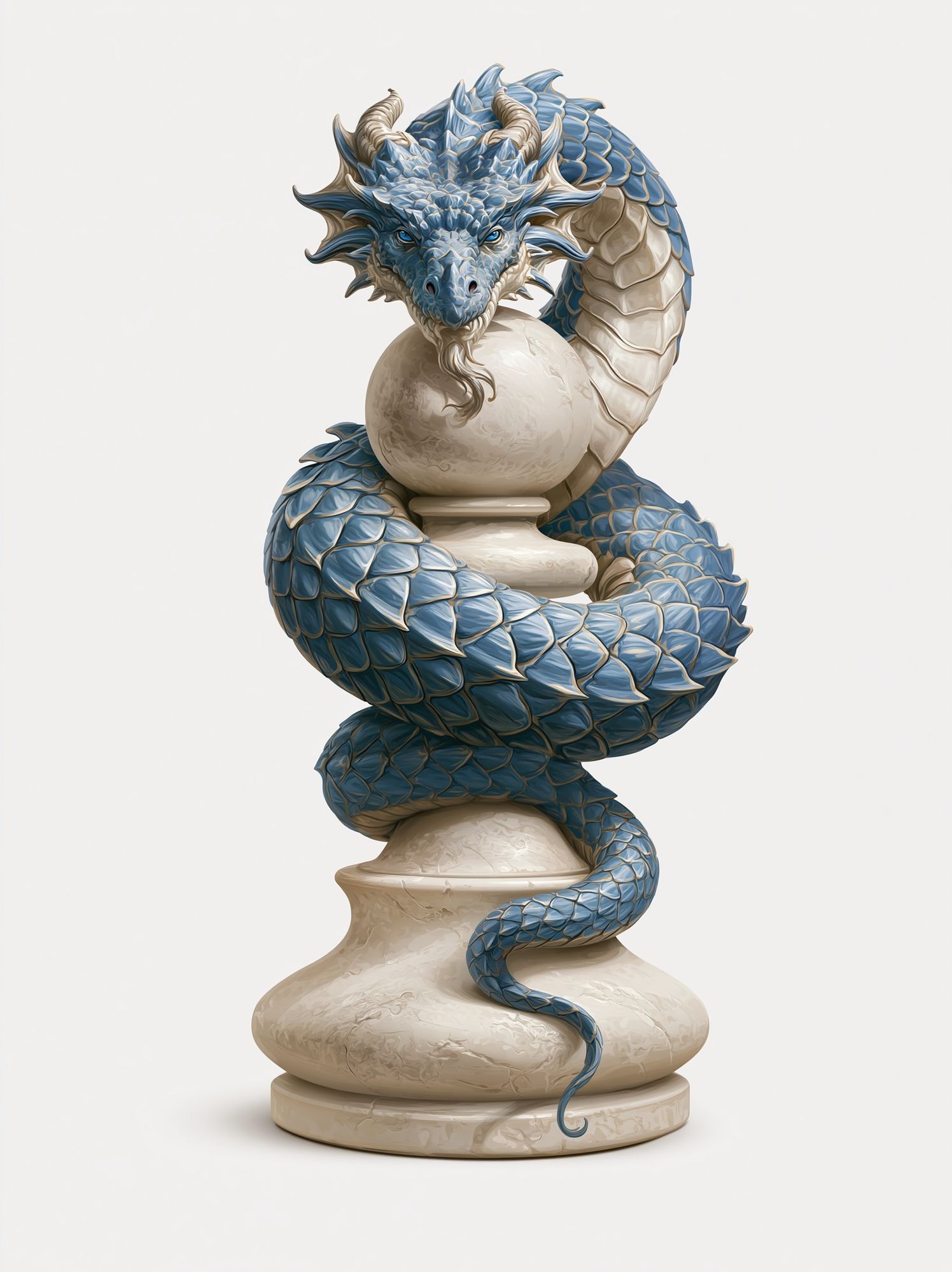 Blue Dragon Sculpture Print. poster detail