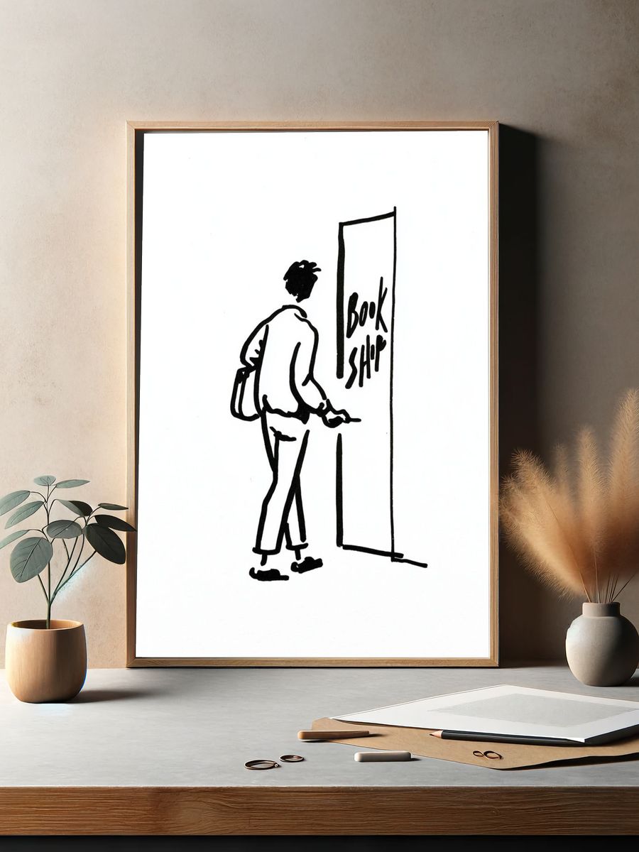 Book Shop Line Art Poster. — room view 2