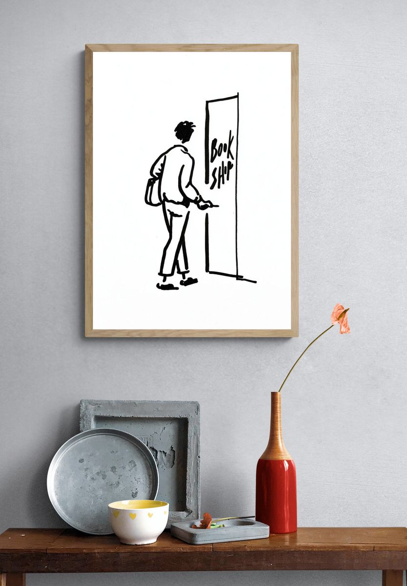 Book Shop Line Art Poster. — room view 3
