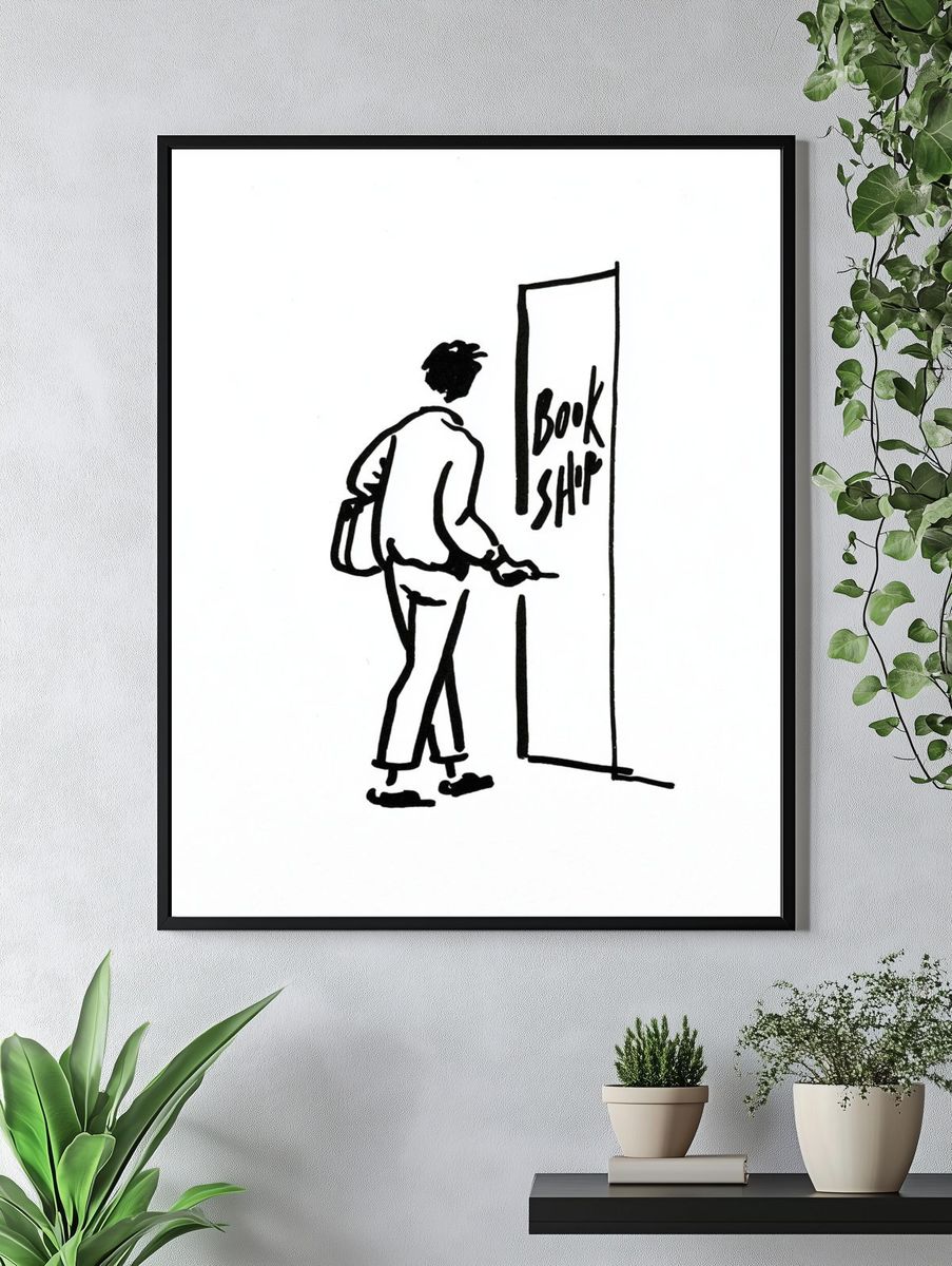 Book Shop Line Art Poster. — room view 4