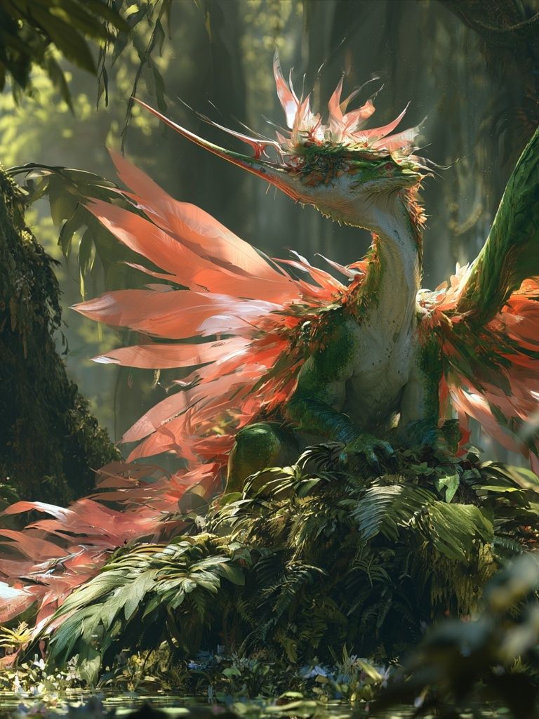 Jungle Dragon Illustration Poster. poster detail