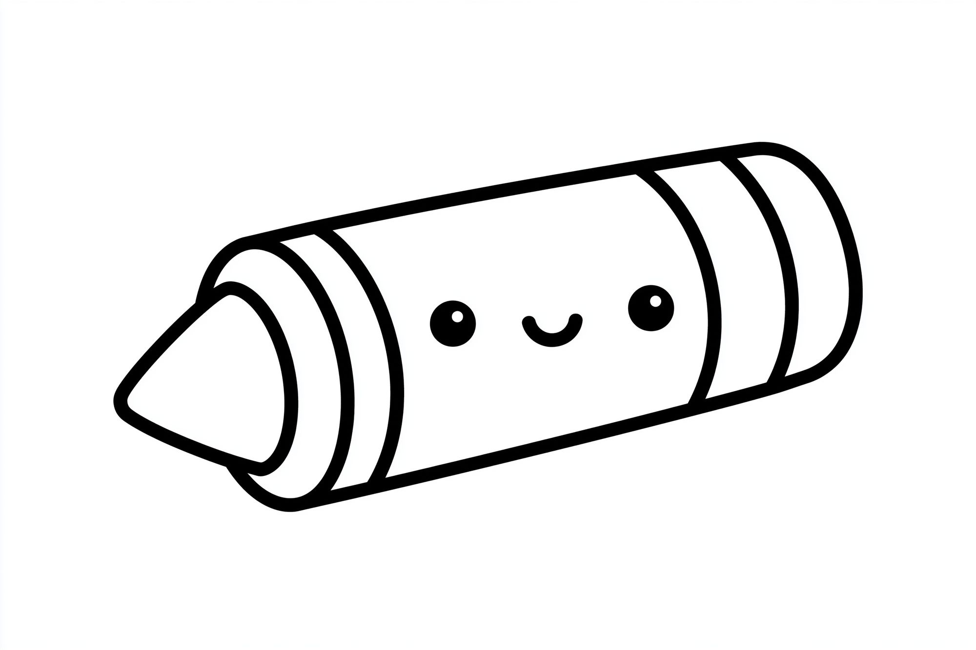 Cute Crayon Line Art Print. poster — illustration art