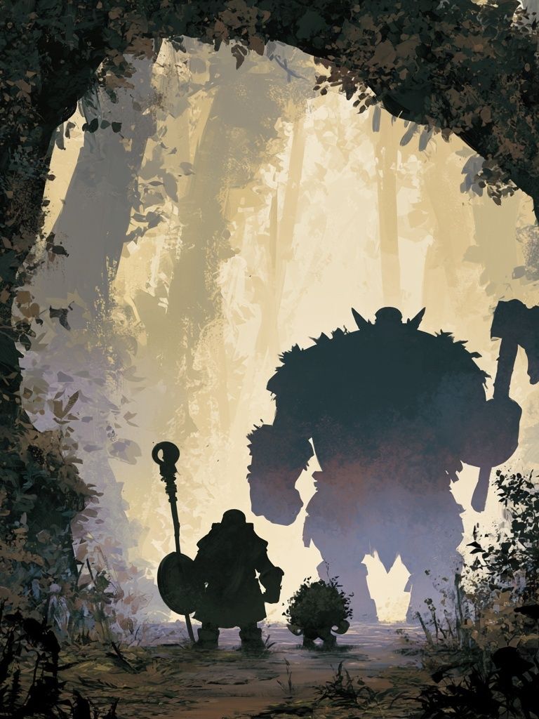 Fantasy Forest Giants Illustration Poster. poster detail
