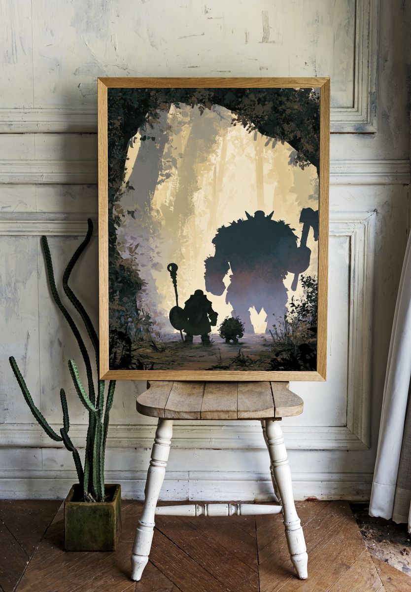 Fantasy Forest Giants Illustration Poster. room preview