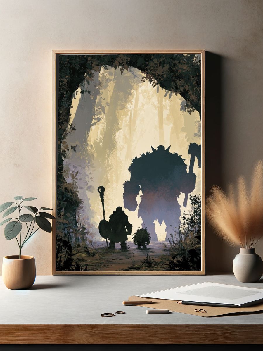 Fantasy Forest Giants Illustration Poster. — room view 2