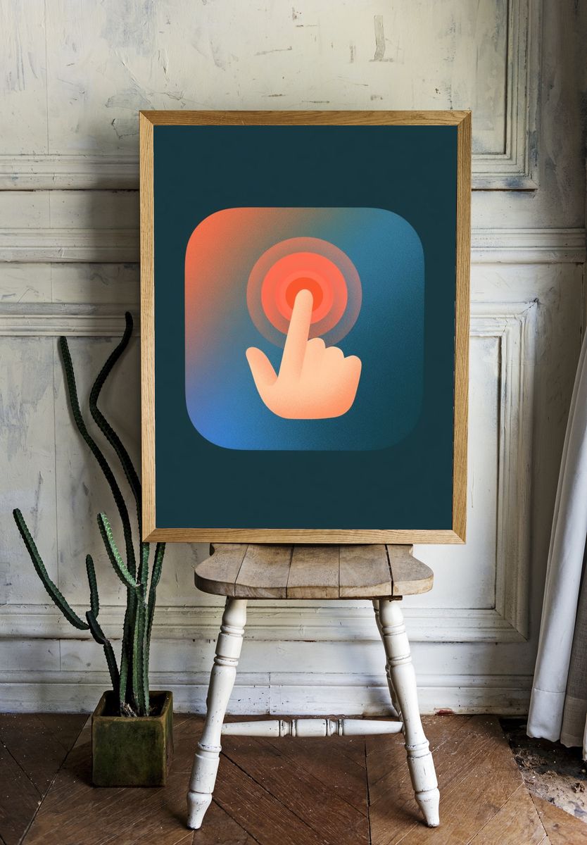 Touchscreen Tap Illustration Poster. — room view 1