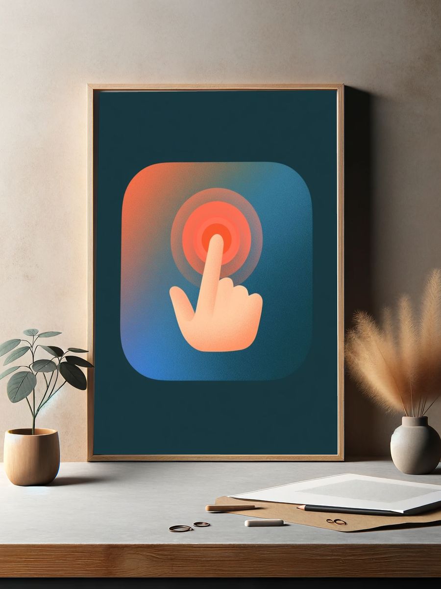 Touchscreen Tap Illustration Poster. — room view 2