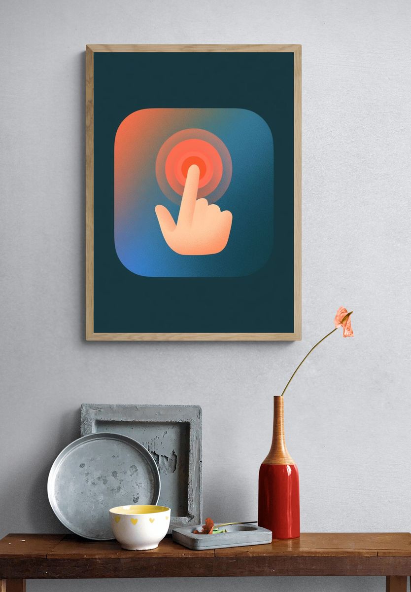 Touchscreen Tap Illustration Poster. — room view 3