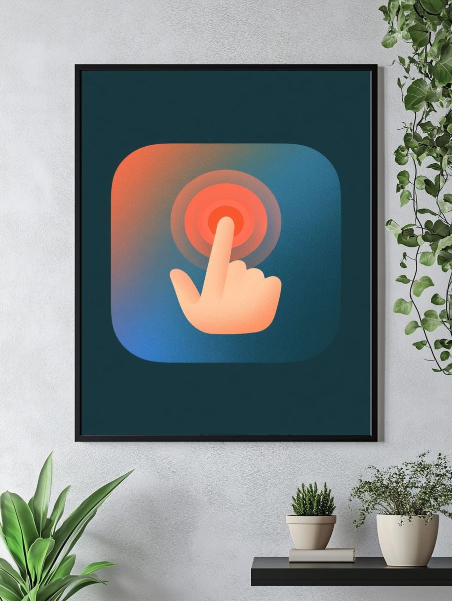 Touchscreen Tap Illustration Poster. — room view 4