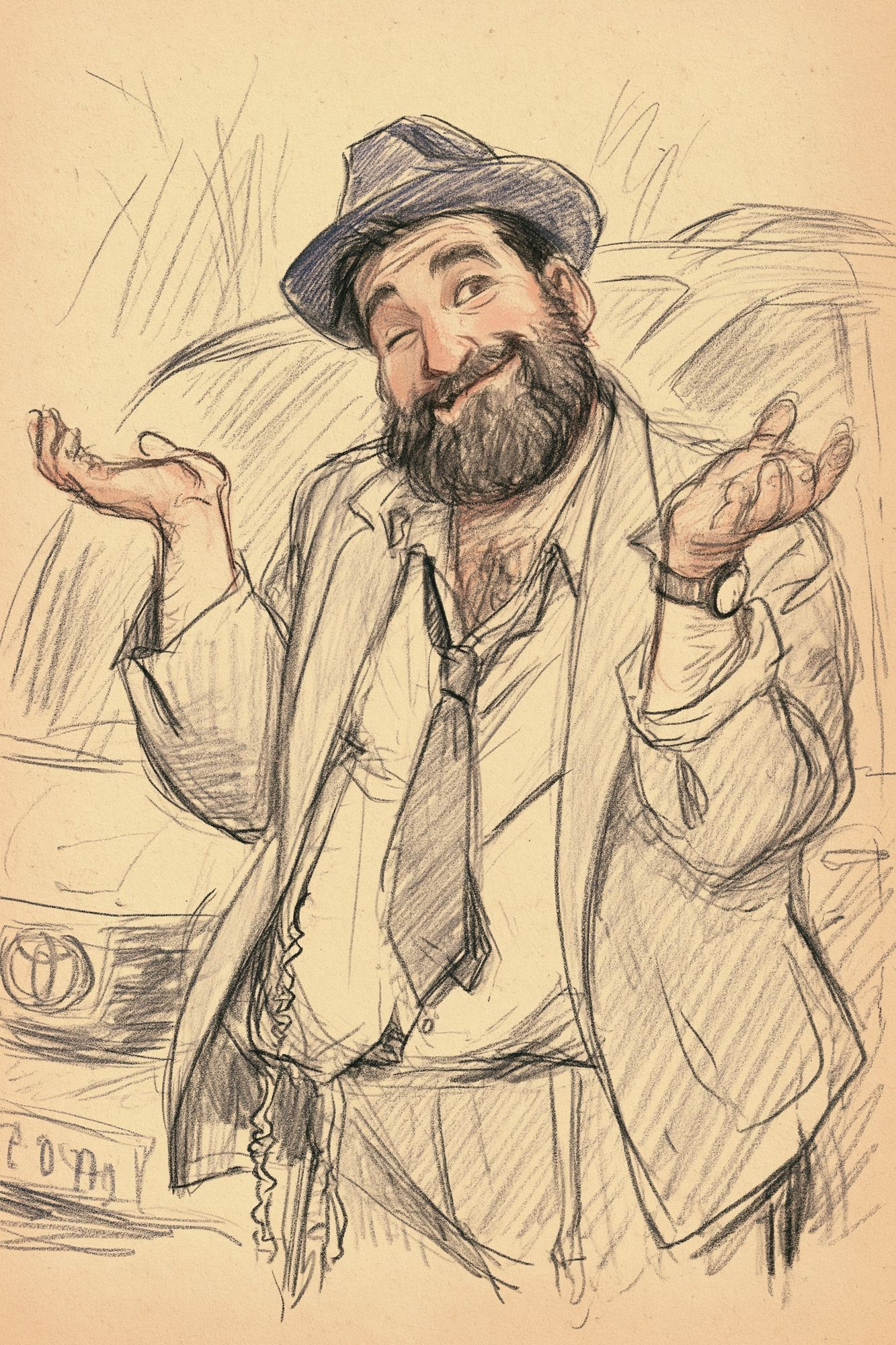 Bearded Man Sketch Poster. poster — illustration art