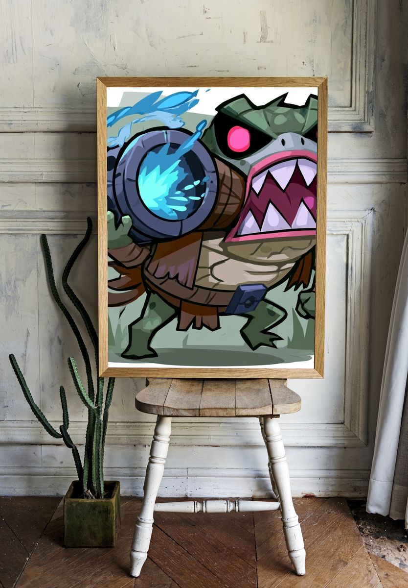 Turtle Cannon Cartoon Poster. room preview