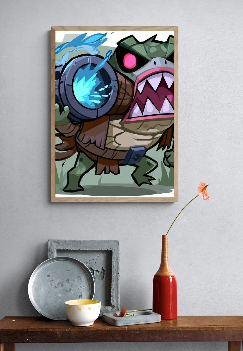 Turtle Cannon Cartoon Poster. — room view 3