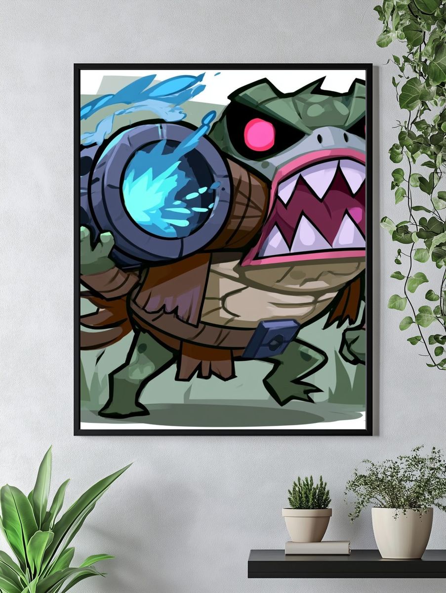 Turtle Cannon Cartoon Poster. — room view 4