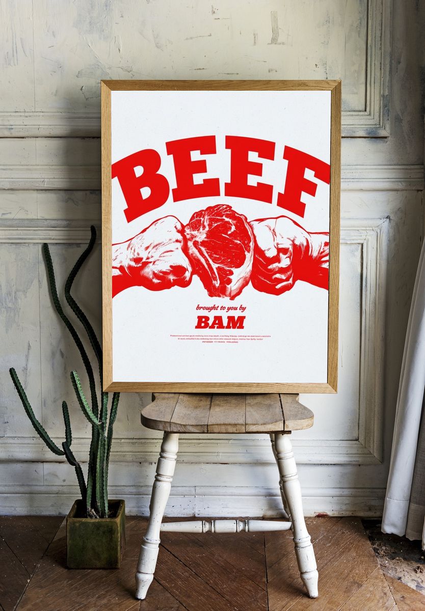 Beef Pop Art Poster. — room view 1