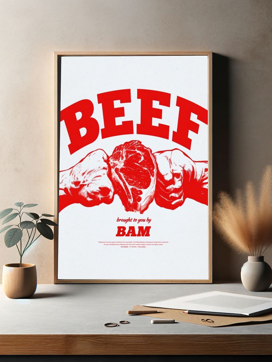 Beef Pop Art Poster. — room view 2