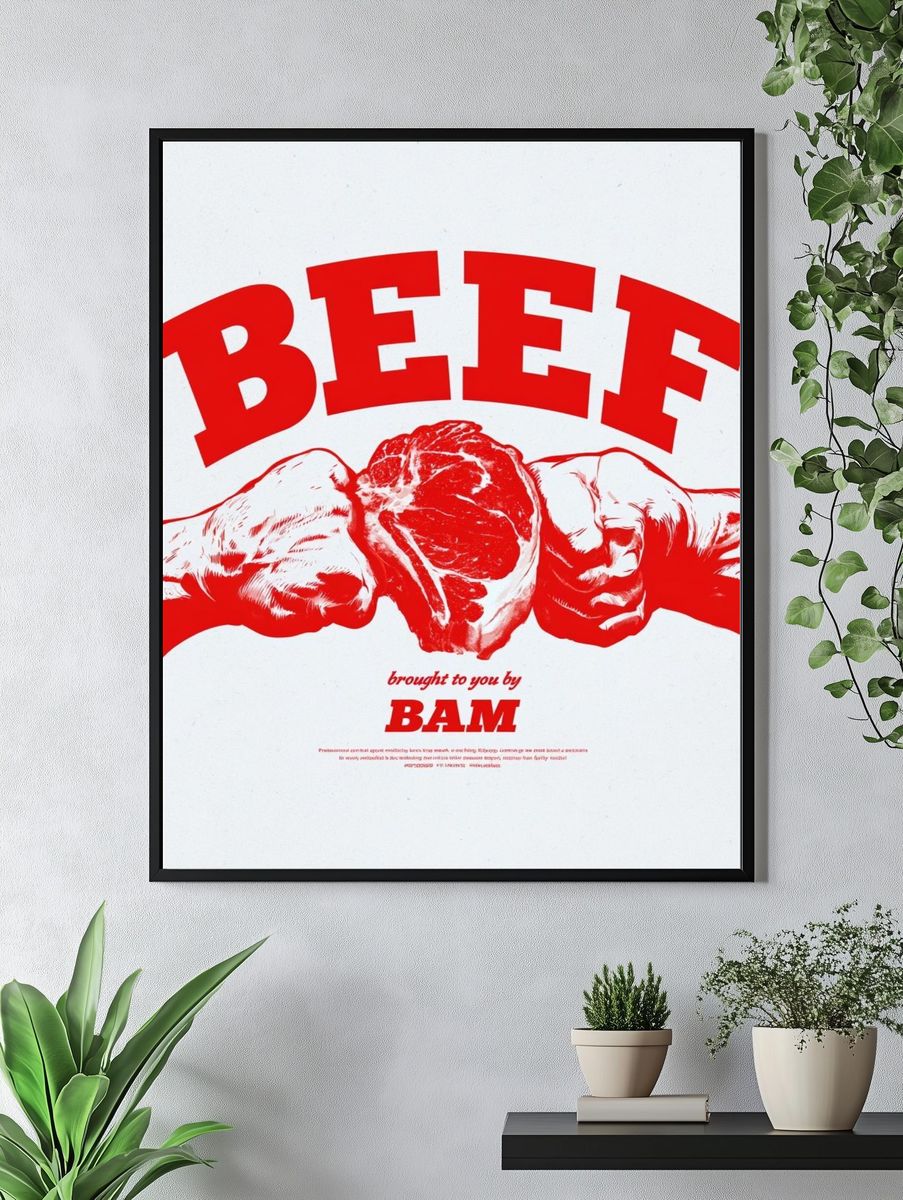 Beef Pop Art Poster. — room view 4