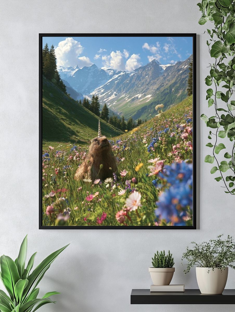 Unicorn Meadow Mountain Poster. — room view 4