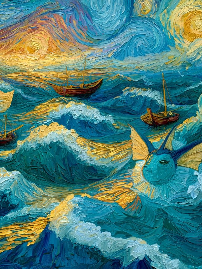 Dreamy Ocean Voyage Illustration Poster. poster detail
