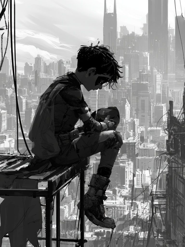 Cyberpunk Cityscape — Illustration Print. poster — illustration art