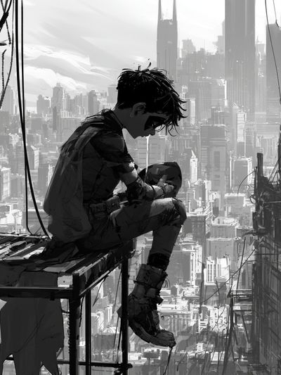 Cyberpunk Cityscape — Illustration Print. poster