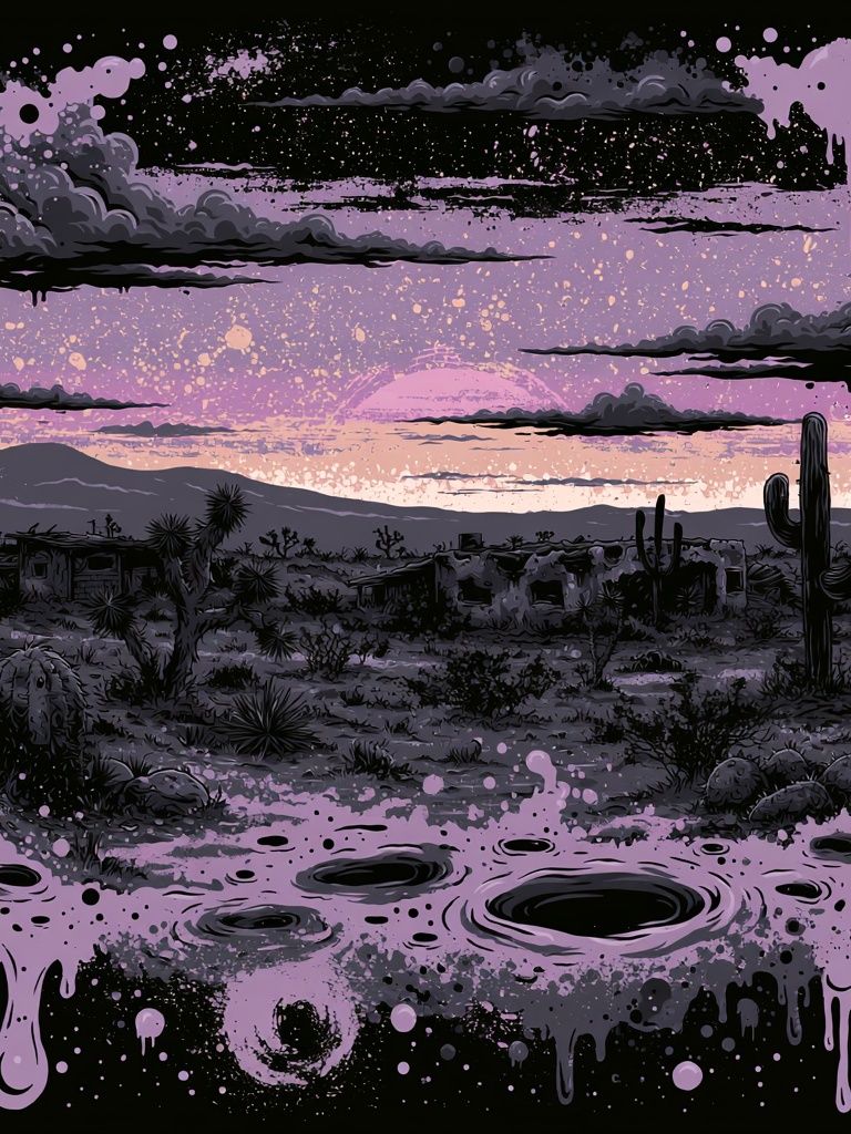Desert Sunset Surreal Print. poster detail