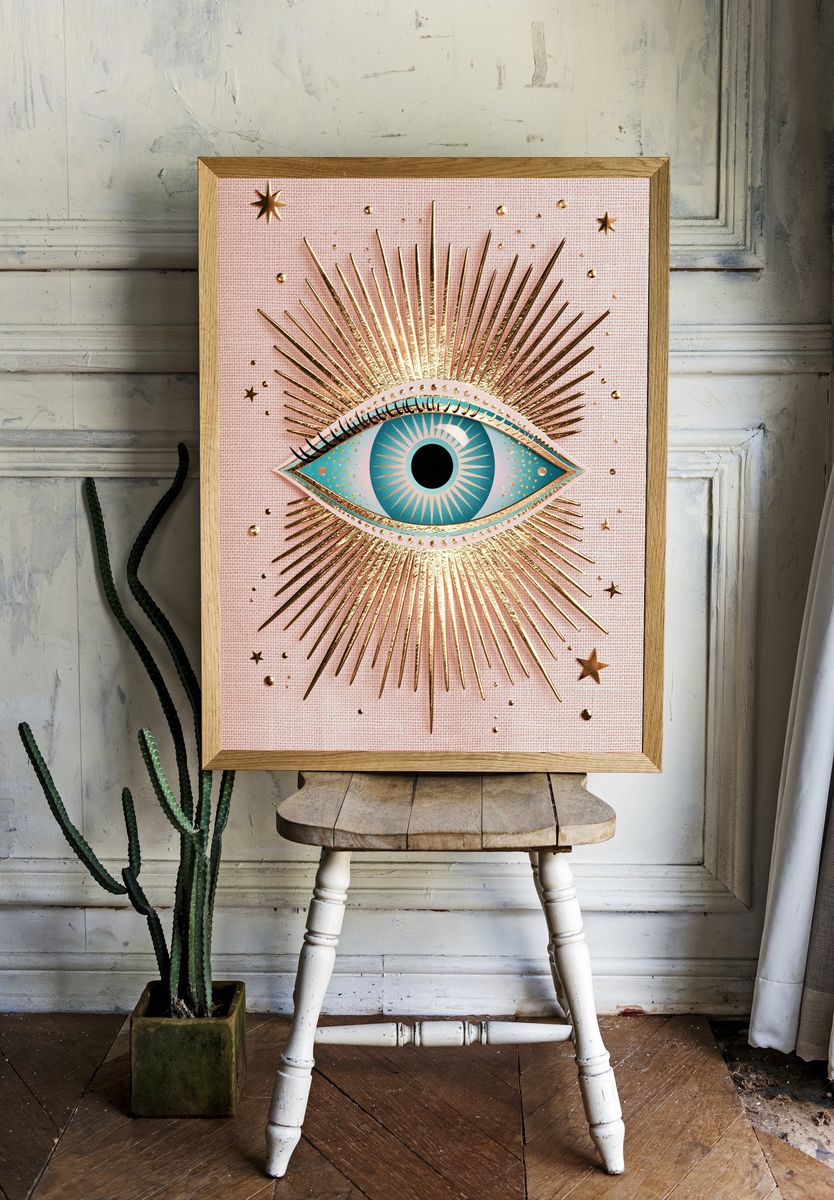 Golden Eye Sunburst Poster. — room view 1
